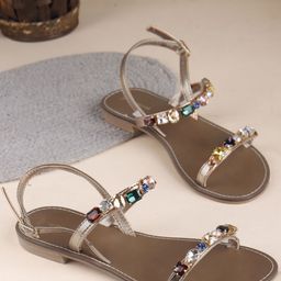 THE WHITE POLE Women Fashionable Trending Casual Flatform Slip On Sandals-44