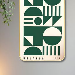 SAF White & Green BAUHAUS Printed Wooden Wall Art-image-25