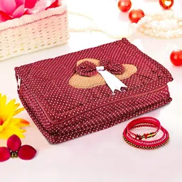 Aura Maroon Set of 1 Regular Jewellery Organiser Organisers-9