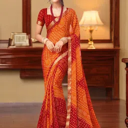 KALINI Bandhani Pure Chiffon Bandhani Saree-image-27