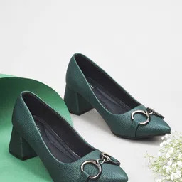 JM Looks Synthetic Block Heel Pumps-27