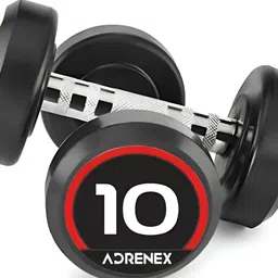 ADRENEX Set Of 2 Round Fixed Weight Dumbbell - 10 kg Each-2