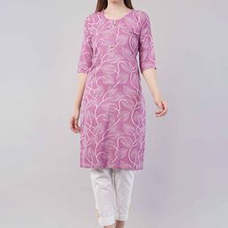 JIDI FASHION Floral Printed Round Neck Straight Kurta-24