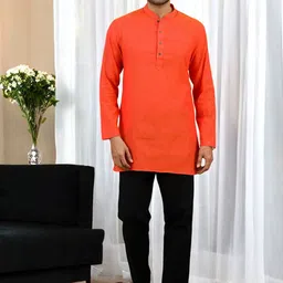 TATTVA Men Geometric Embellished Thread Work Kurta image 1