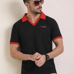 Difference of Opinion Men Typography Printed Polo Collar Pure Cotton Relaxed Fit T-shirt-image-87