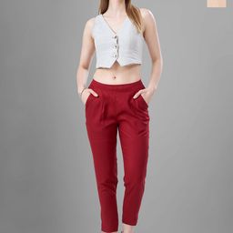 T19 Women Relaxed Straight Fit Trousers-picture-34