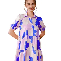 Sugathari Floral Print Ruffled A-Line Midi Dress-picture-4