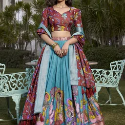 A TO Z CART Printed Ready to Wear Lehenga & Unstitched Blouse With Dupatta-picture-7
