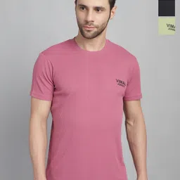 MACK JONNEY Men Pack Of 3 Solid Round Neck T-shirts-picture-26
