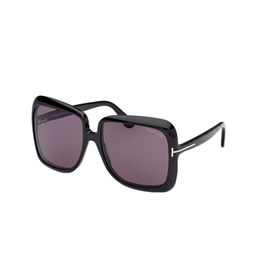 Tom Ford Women Grey Lens & Black Oversized Sunglasses with-image-100