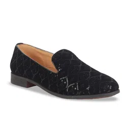 FAUSTO Men Ethnic Embellished Lightweight Velvet Mojaris-image-98