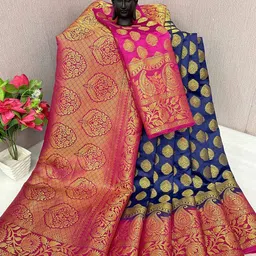 Peachmode Woven Design Zari Pure Silk Banarasi Saree-picture-18