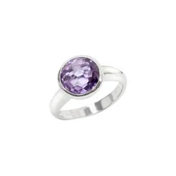 GenZcomplex Silver-Plated Brass Amethyst Finger Ring-image-65