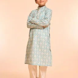 Manyavar Boys Floral Printed Kurta with Pyjama-image-73