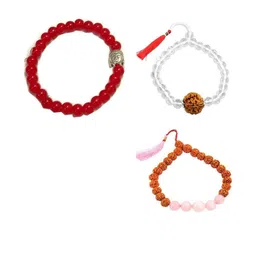 Divine souvenirs Unisex Set Of 3 Artificial Beaded Elasticated Bracelets-93