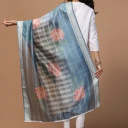 Kaizen TEXO FAB Ethnic Motifs Printed Organza Dupatta image 4