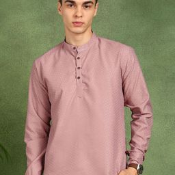 FUBAR Men Woven Design Mandarin Collar Kurta-picture-13