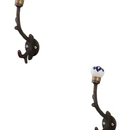IndianShelf 2 Piece Ceramic Floral Tree Clothes Hanger for Wall Coat Hooks-image-41