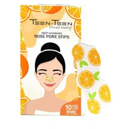TEEN TEEN COSMETICS Deep Cleansing Nose Pore Strips- 10 Strips- Orange-52