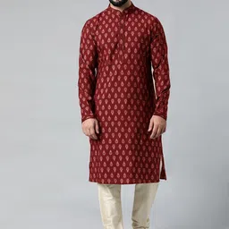 TheEthnic.Co Floral Block Printed Pure Cotton Kurta-picture-31