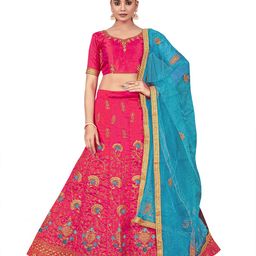 Maroosh Embellished Thread Work Unstitched Lehenga & Blouse With Dupatta-picture-0
