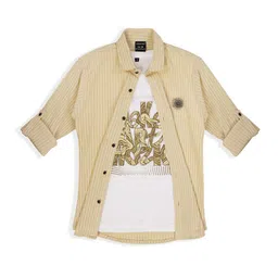 CHARCHIT Boys Comfort Cotton Striped Casual Shirt-image-85