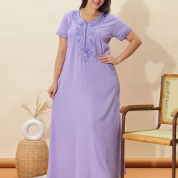 9shines Label Embroidered Maxi Nightdress-picture-42