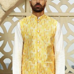 KRAFT INDIA Tie-Dye Printed Nehru Jacket-picture-13