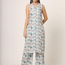 KALINI Women Floral Printed Regular Kurta with Trousers-picture-45