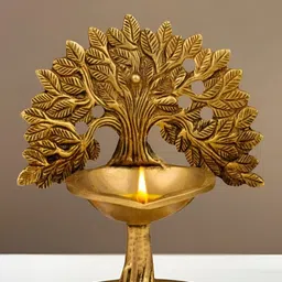 The Advitya Brass Kalpvriksha Diya Pooja Deepak For Home Decor Diwali Gift-31