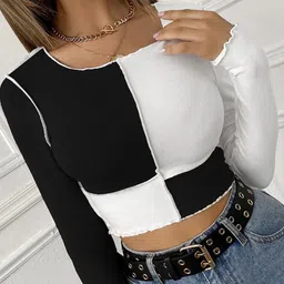 StyleCast Women Solid Round Neck Crop Top-picture-30
