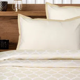 Saral Home White Geometric 400 TC King Bedsheet with 2 Pillow Covers-26