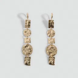 MANGO Teen Girls Rectangle & Circular Drop Earrings-picture-36