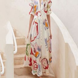 all about you Women Printed Puff Sleeve Maxi Dress-picture-41