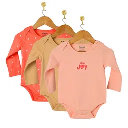 Nuego Girls Pack Of 3 Printed Pure Cotton Bodysuit-image-2
