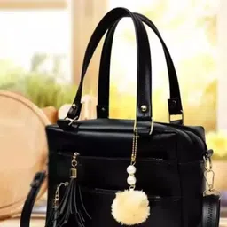 ARK FASHION PU Structured Handheld Bag With Tasselled-image-1