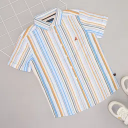 Pantaloons Junior Boys Multi Stripes Opaque Party Shirt-42