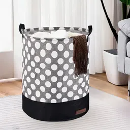 Aura Grey Printed Foldable Laundry Bags With Handle - 43L-17