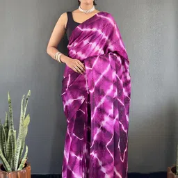 KALINI Tie and Dye Pure Georgette Ready to Wear Leheriya Saree-image-62