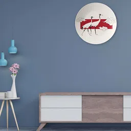 THE QUIRKY HOME Rust & White Tranquil Flight Against The Sun Printed Ceramic Wall Plates-picture-25