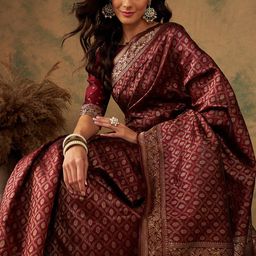 Sangria Woven Design Zari Banarasi Saree-29