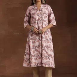 Libas Floral Printed V Neck Cotton A Line Kurta-picture-21