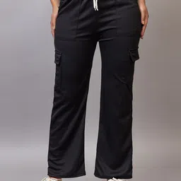 Probasic Women Regular Fit Mid Rise Flat-Front Regular Trousers-image-19