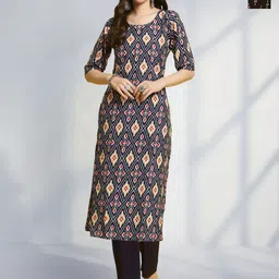 HERE&NOW Women Ethnic Motifs Printed Regular Kurta with Trousers-image-88