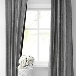 Aura Grey 2 Pieces Abstract Printed Textured Room Darkening Door Curtain-16