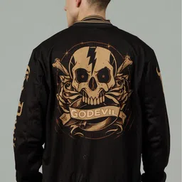 GO DEVIL Men Lightweight Outdoor Open Front Jacket with Embroidered-9