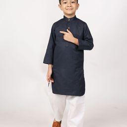 itsmycostume Boys Self Design Pathani Pure Cotton Kurta With Pyjama-image-84