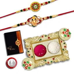 DeoDap Multi Pooja Thali Rakhi Gift Set-image-37