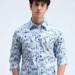 Flying Machine Men Slim Fit Spread Collar Floral Printed Cotton Casual Shirt-image-72