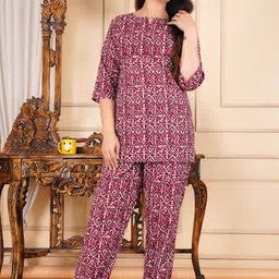 AYUSH TEXTILES Women Printed Night suit-image-75